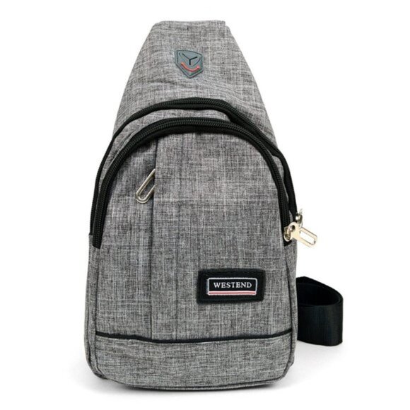 Gray Polyester Crossbody Sling Bag Backpack - Picture 1 of 7